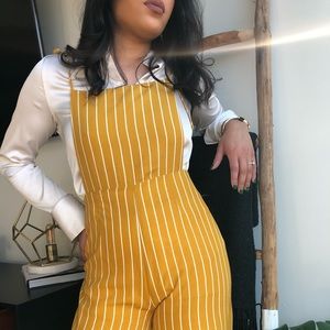 Yellow Striped Jumpsuit